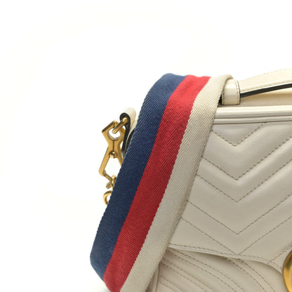Gucci Calfskin Matelasse Sylvie Web Small GG Marmont Top Handle Shoulder Bag White 12 of 18