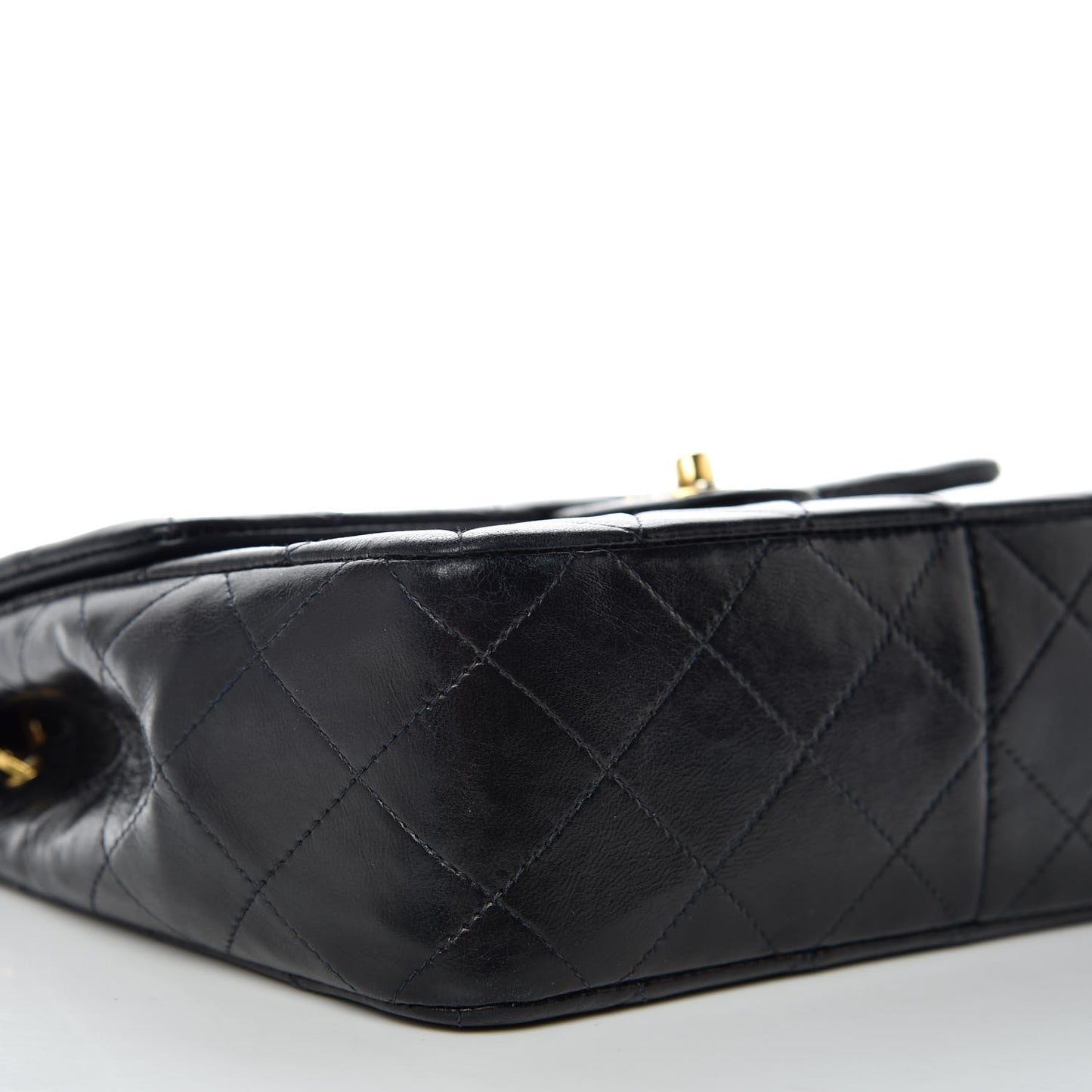 Lambskin Quilted Mini Square Flap Black