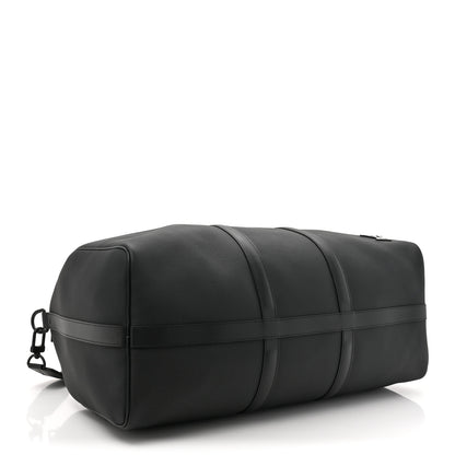 Louis Vuitton Grained Calfskin Aerogram Keepall Bandouliere 50 Black 3 of 10