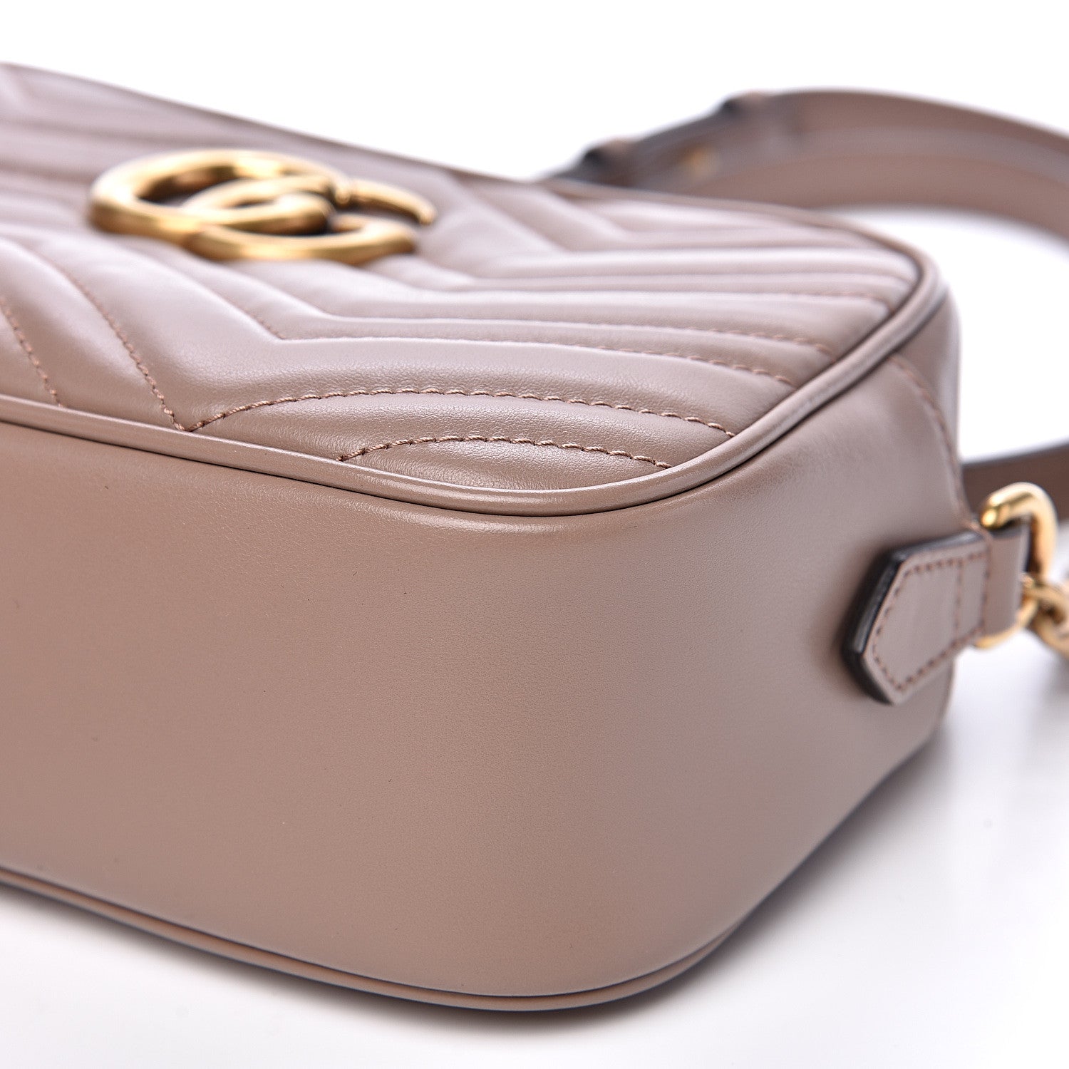 Gucci Calfskin Matelasse Small GG Marmont Chain Shoulder Bag Porcelain Rose 9 of 9