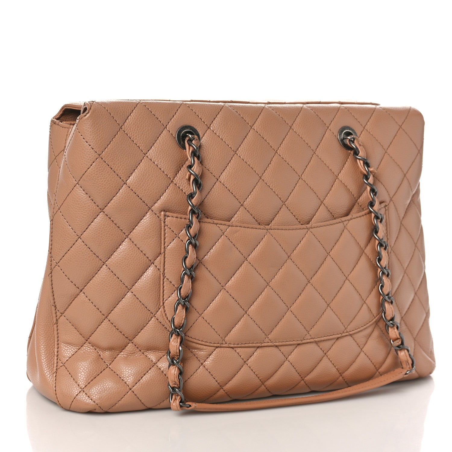 Chanel Caviar Quilted Large City Shopping Tote Beige 3 of 10