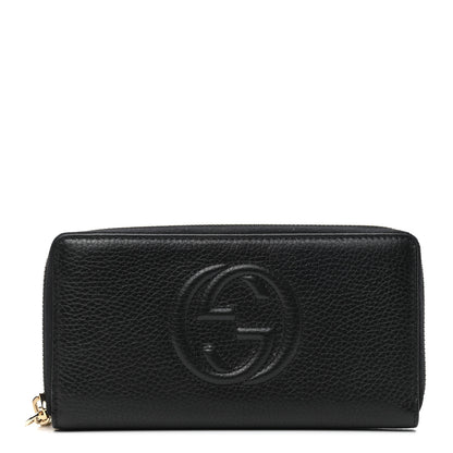 Gucci Pebbled Calfskin Soho Zip Around Wallet Black 1 of 7