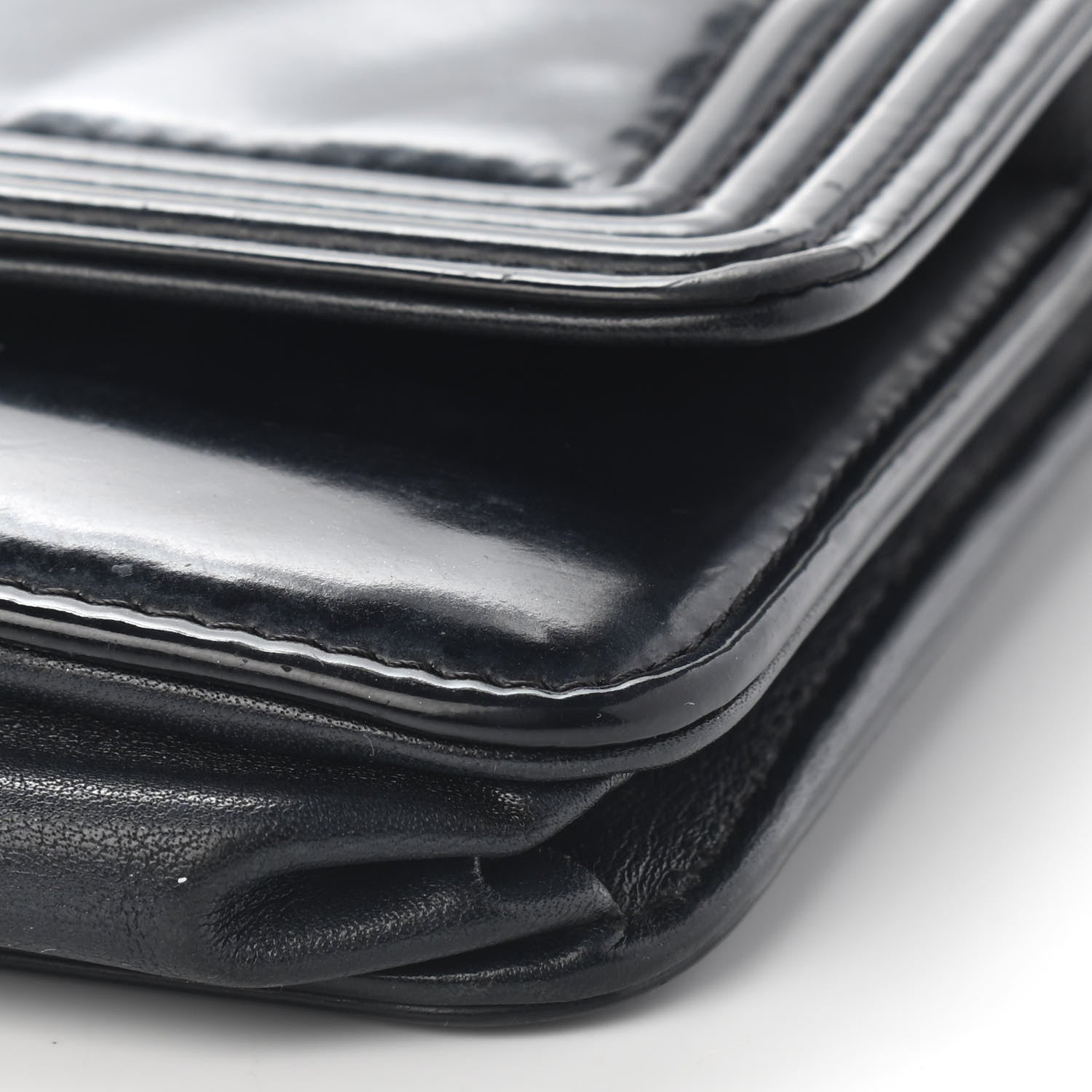 Chanel Glazed Calfskin Boy Wallet On Chain WOC Black 10 of 10