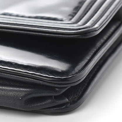 Chanel Glazed Calfskin Boy Wallet On Chain WOC Black 10 of 10