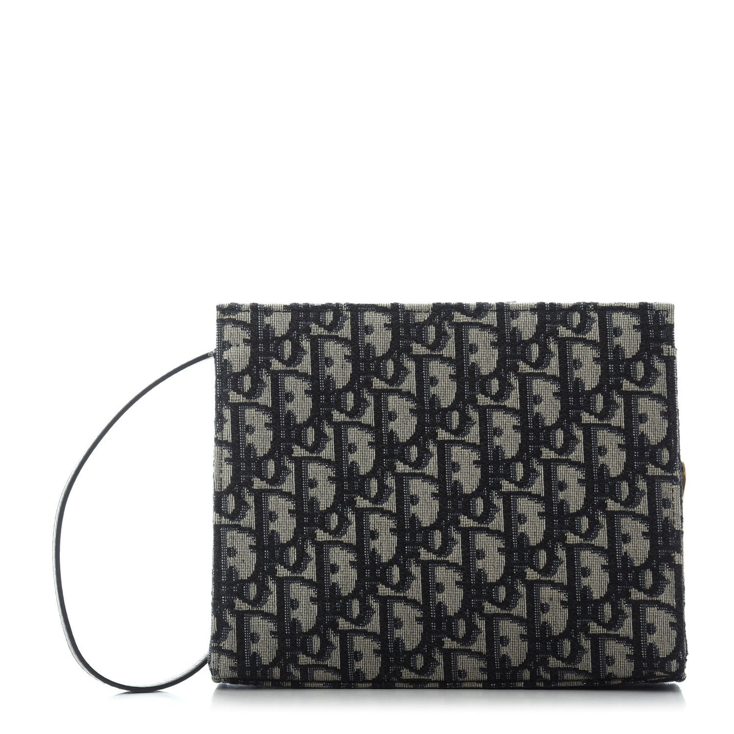 Oblique Zipped Pouch Clutch Blue
