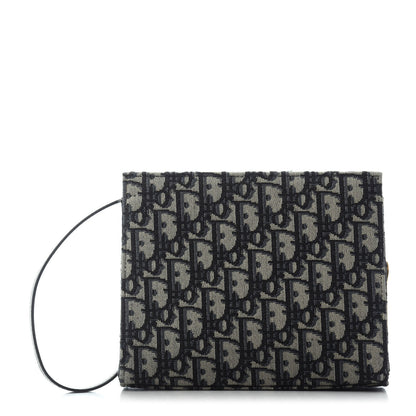 Christian Dior Oblique Zipped Pouch Clutch Blue 1 of 4
