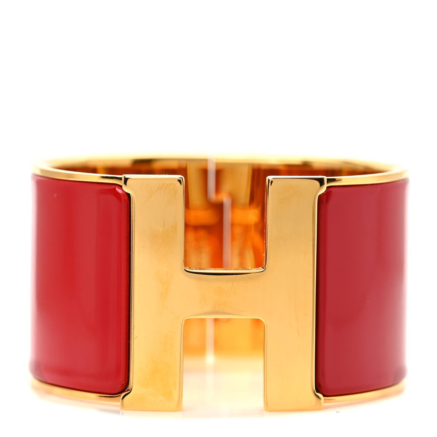 Hermes Enamel Extra Wide Clic Clac H Bracelet GM Red 1 of 5