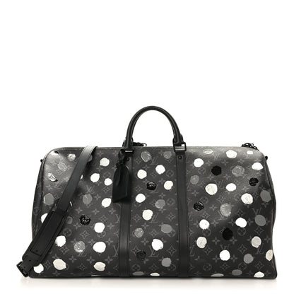 Louis Vuitton LV X YK Monogram Eclipse Keepall Bandouliere 45 Black Silver 1 of 9