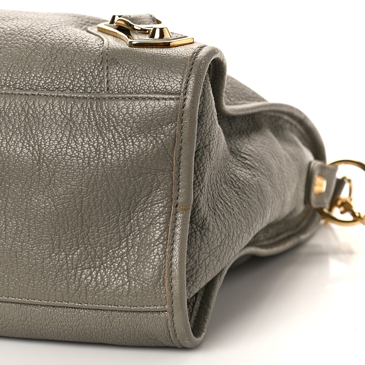 Chevre Gold Metallic Edge Hardware City Gris Taupe