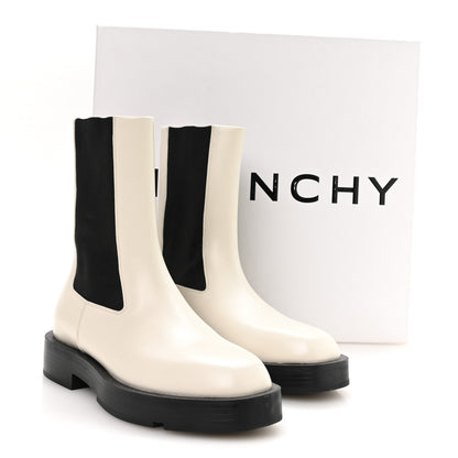 Givenchy Calfskin Square Chelsea Boots 37 White Black 9 of 9