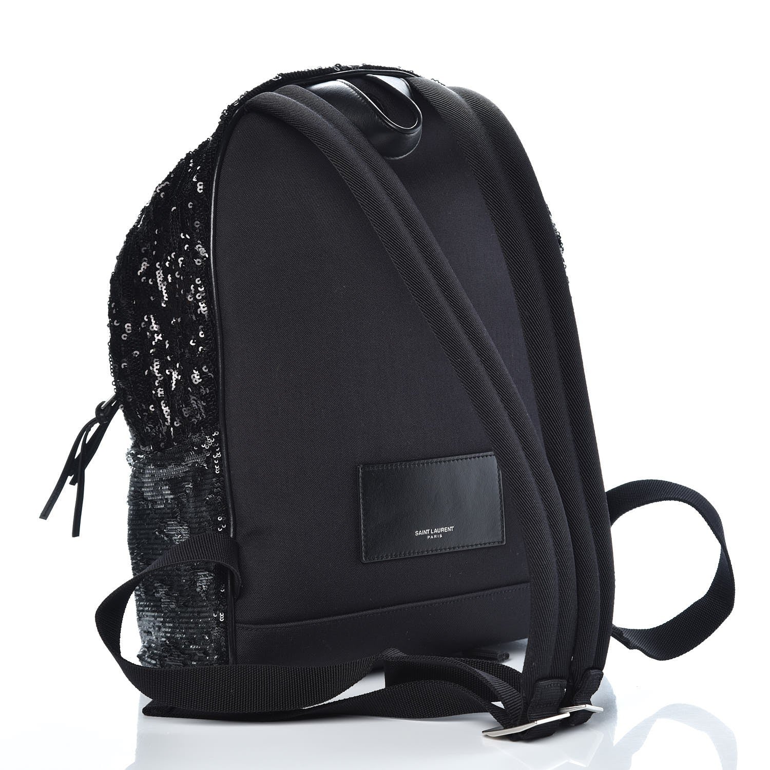 Saint Laurent Canvas Sequins Mini City Backpack Black Silver 3 of 8