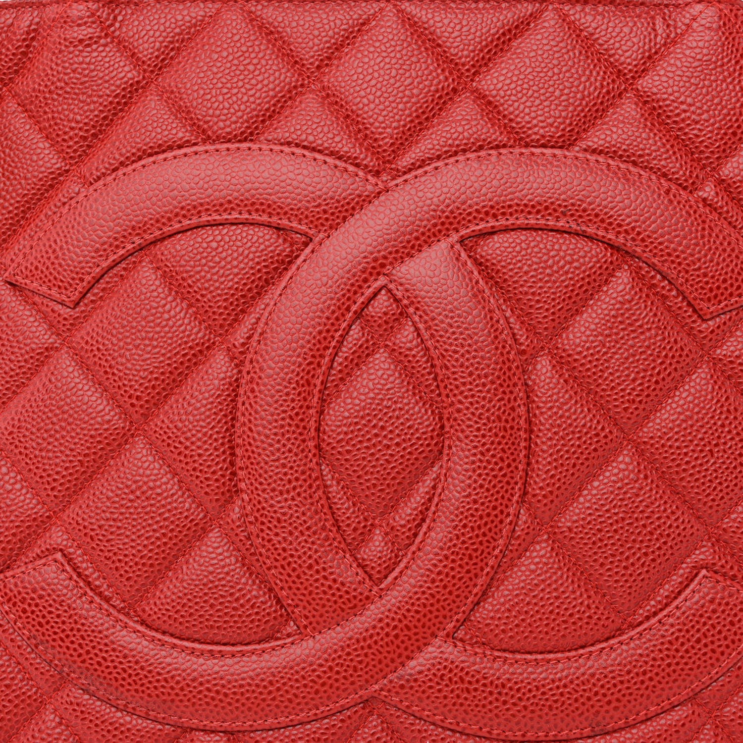 Chanel Caviar Quilted Medallion Tote Red 7 of 9