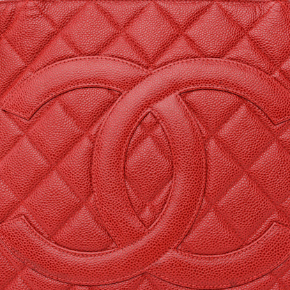 Chanel Caviar Quilted Medallion Tote Red 7 of 9
