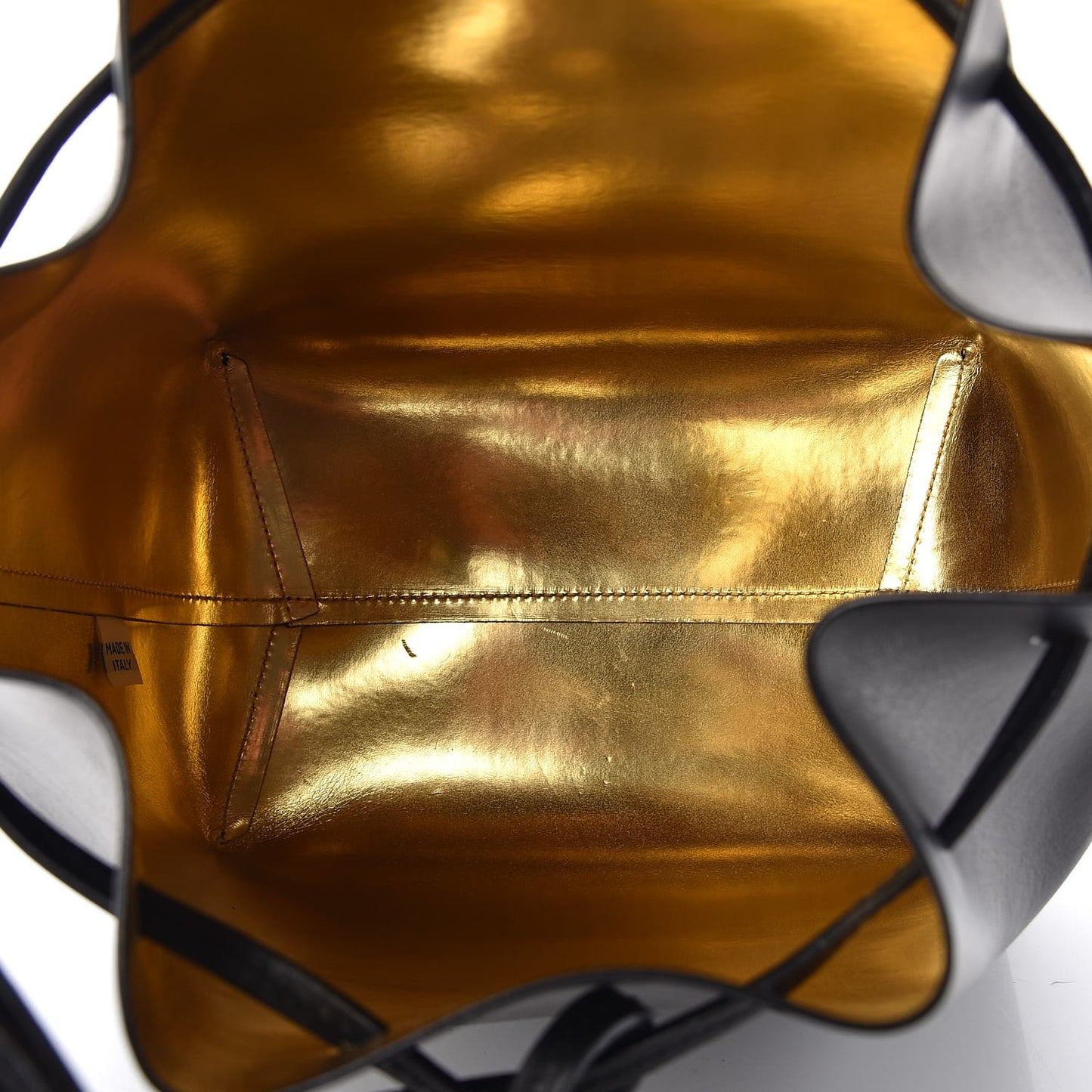 Vegetable Tanned Calfskin Bucket Bag Black Oro