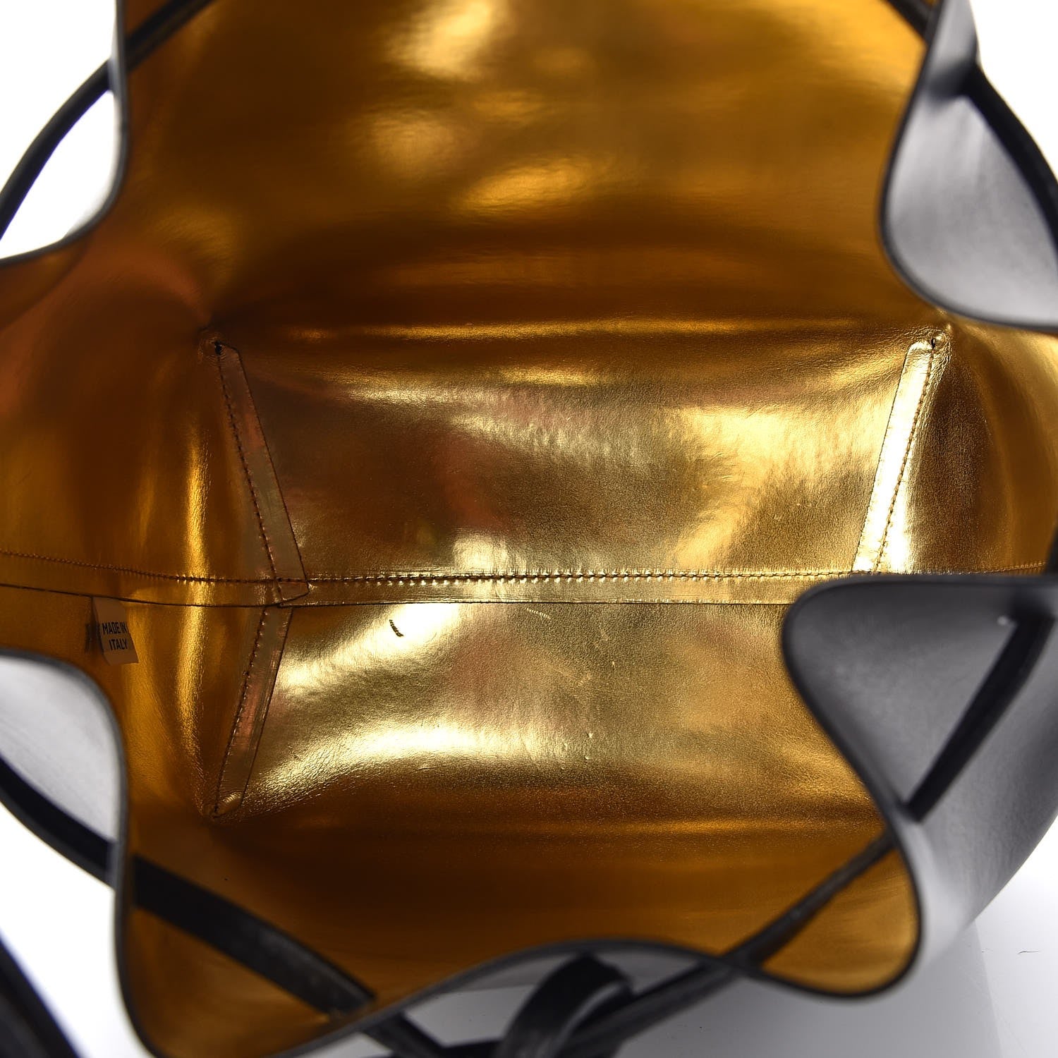 Mansur Gavriel Vegetable Tanned Calfskin Bucket Bag Black Oro 6 of 12