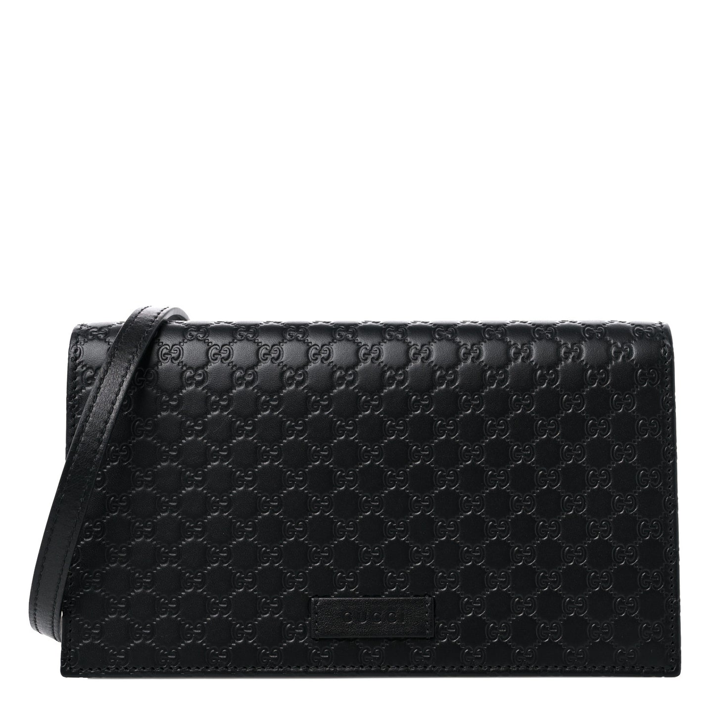 Microguccissima Crossbody Wallet Black