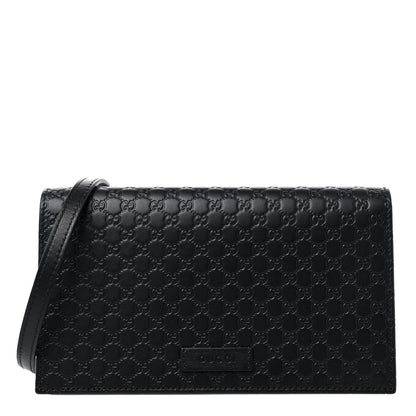 Gucci Microguccissima Crossbody Wallet Black 1 of 9