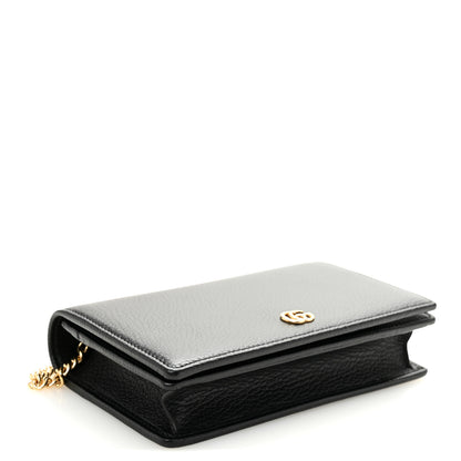 Gucci Calfskin Mini GG Marmont Chain Wallet Black 4 of 9