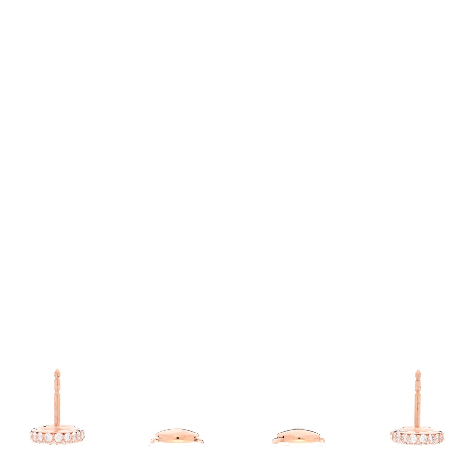 Hermes 18K Rose Gold Diamond New Farandole Earrings 3 of 5