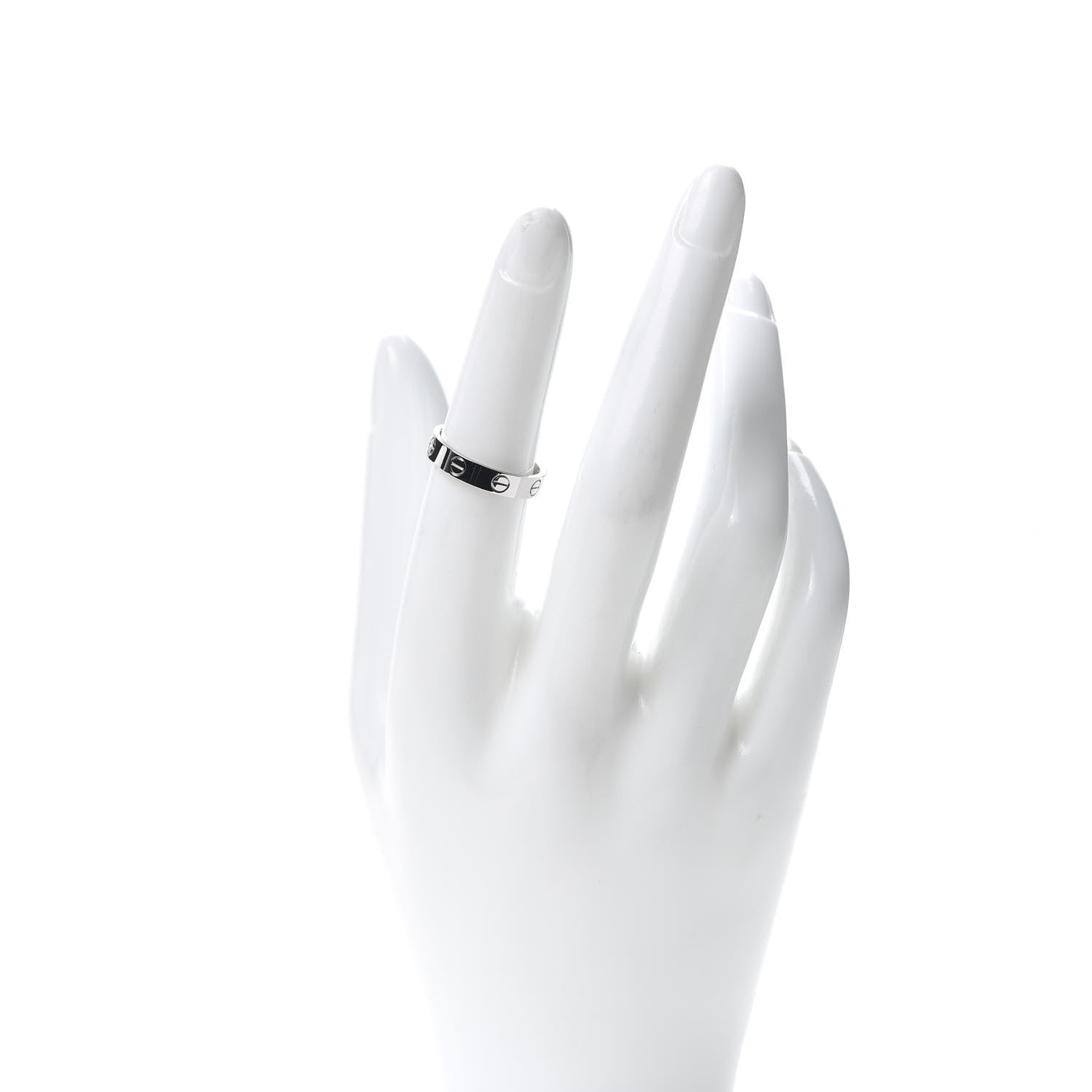 Cartier 18K White Gold 3.5mm LOVE Wedding Band Ring 51 5.75 2 of 5