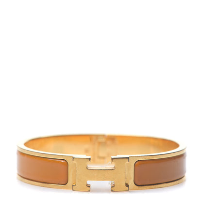 Hermes Enamel Narrow Clic Clac H Bracelet PM Jaune Madras 1 of 3