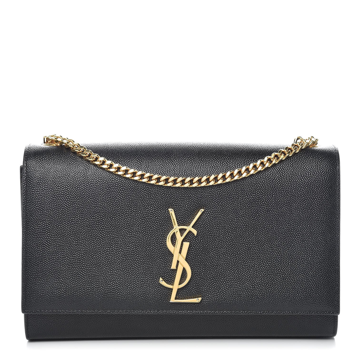Saint Laurent Grain De Poudre Medium Classic Monogram Kate Satchel Black 1 of 14