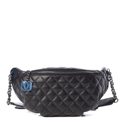 Chanel Lambskin Quilted Banane Waist Bag Fanny Pack Black 1 of 11