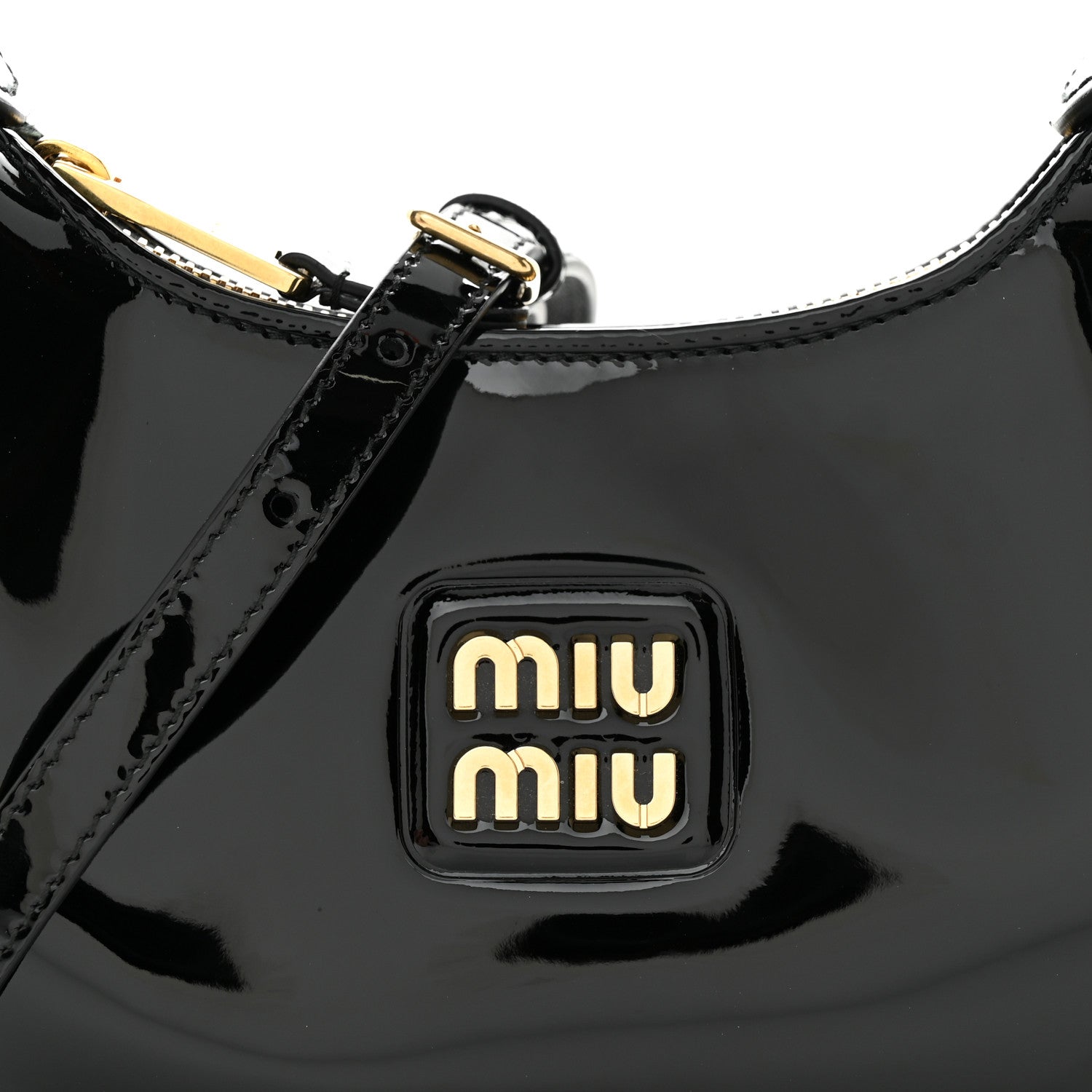 Miu Miu Patent Mini Hobo Black 7 of 11