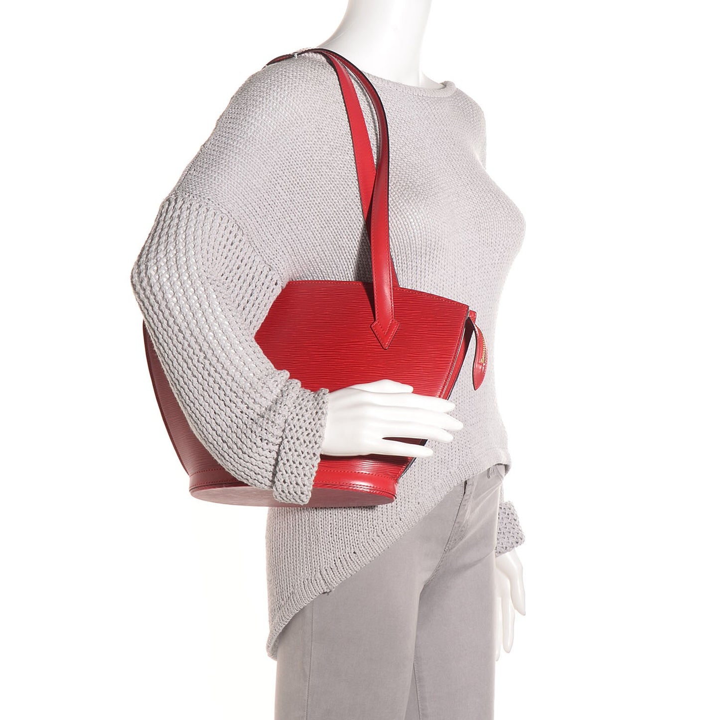 Epi Saint Jacques PM Long Straps Red