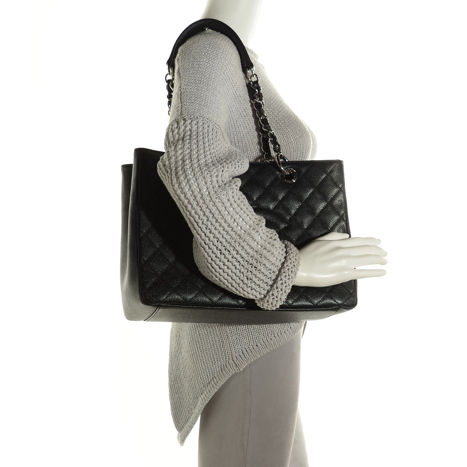 Chanel Caviar Quilted Grand Shopping Tote GST Black 2 of 8
