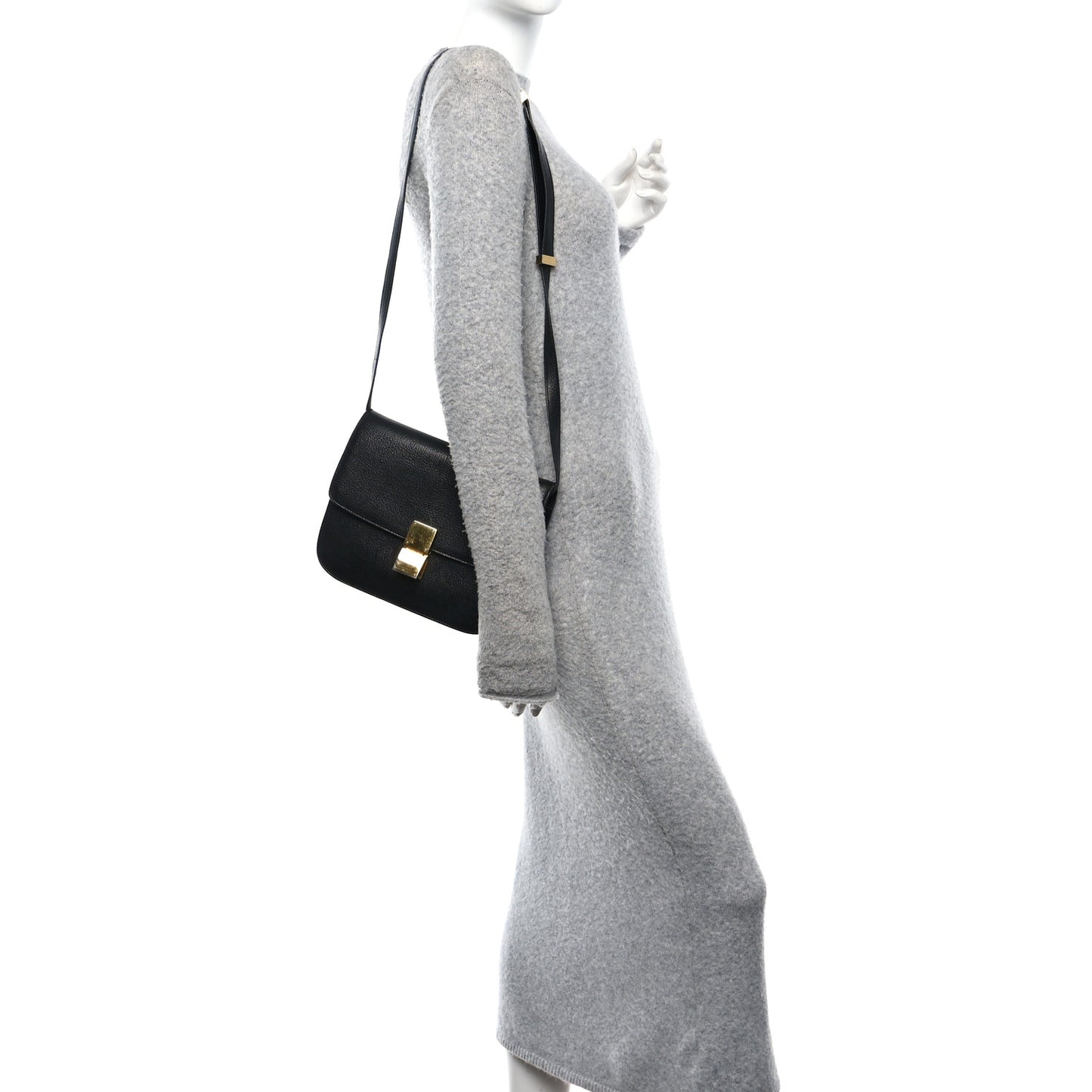 Goatskin Medium Classic Box Flap Bag Black