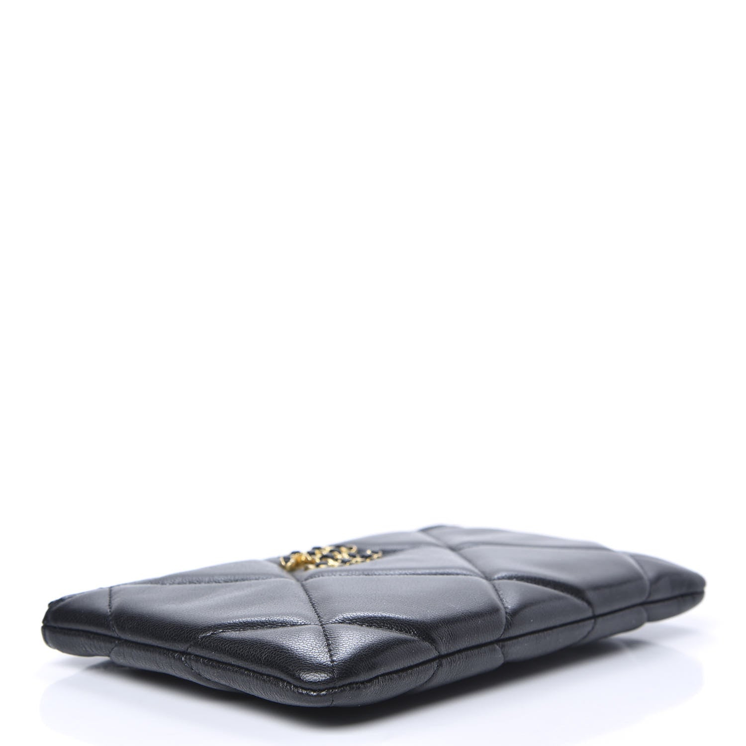 Chanel Shiny Goatskin Quilted Small 19 Pouch Black 4 of 8