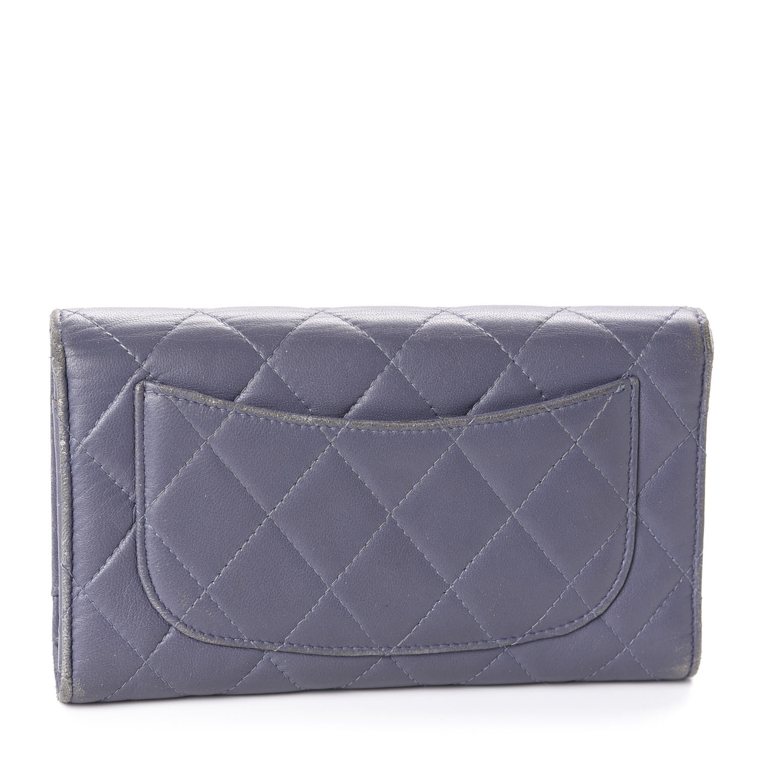Chanel Lambskin Quilted Large Flap Wallet Purple 3 of 15