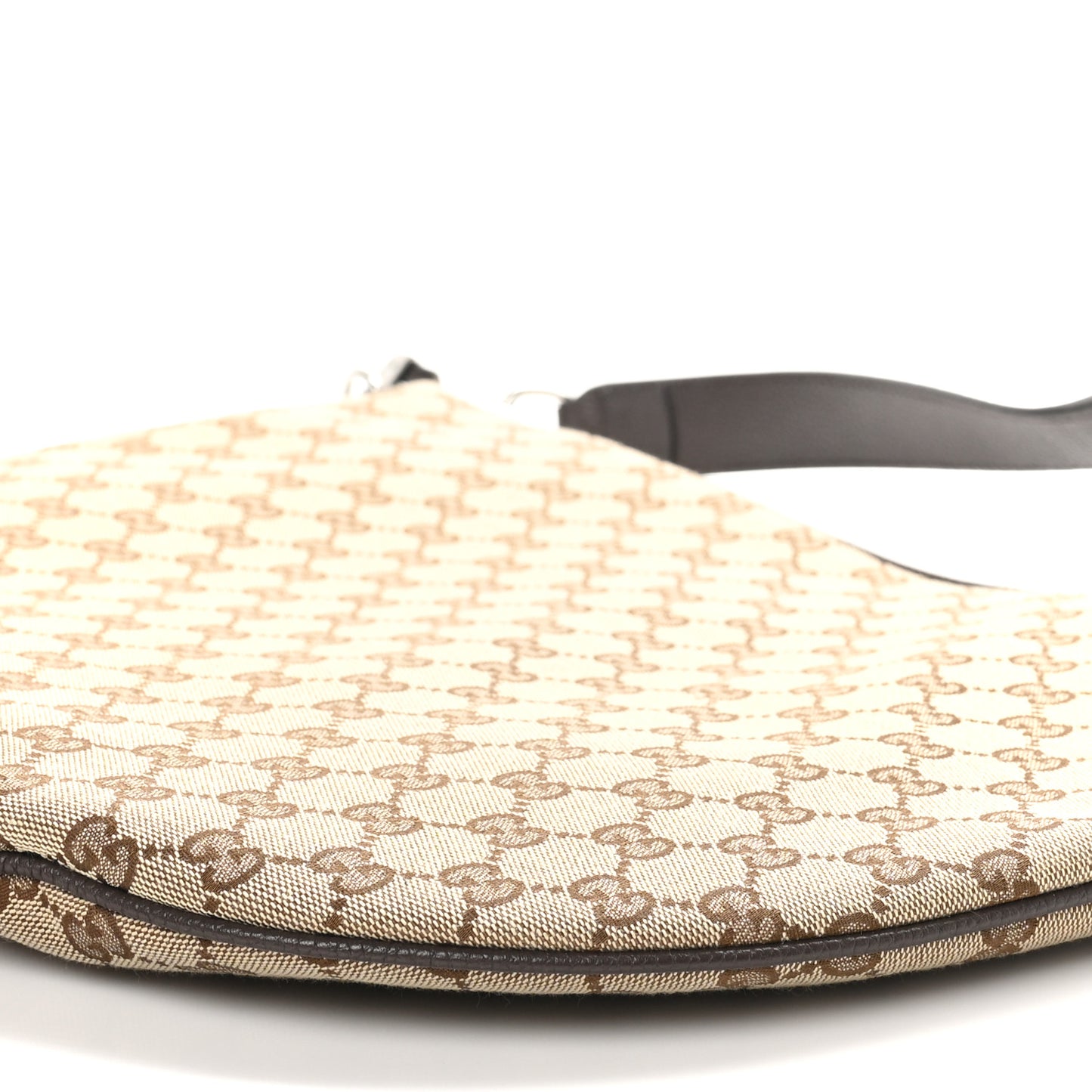 Monogram Calfskin Web Medium B Shoulder Bag Beige Brown