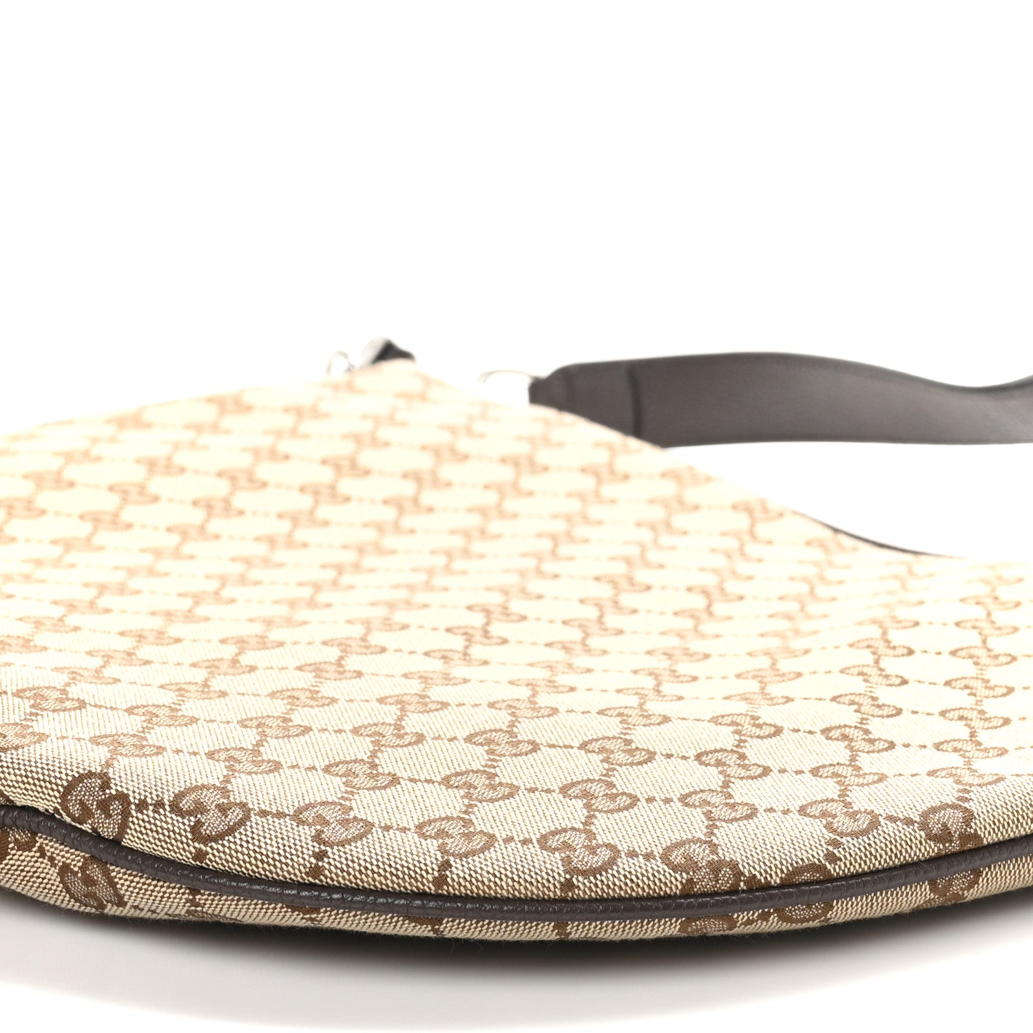 Gucci Monogram Calfskin Web Medium B Shoulder Bag Beige Brown 10 of 10