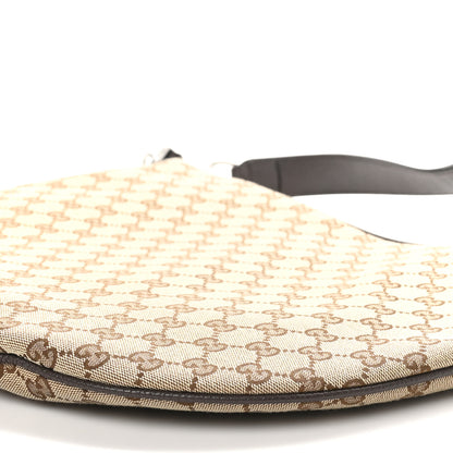 Gucci Monogram Calfskin Web Medium B Shoulder Bag Beige Brown 10 of 10