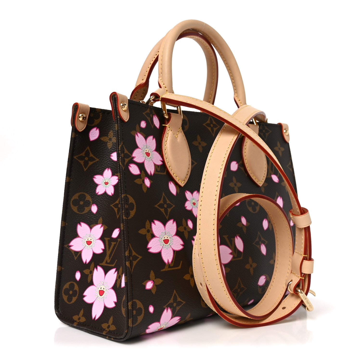 Louis Vuitton LV X TM Monogram Cherry Blossom Onthego PM Sakura Brown 3 of 9