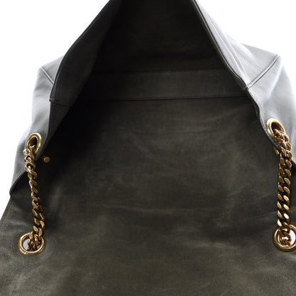 Saint Laurent Smooth Calfskin Suede Medium Reversible Monogram Kate Satchel Olive 5 of 10