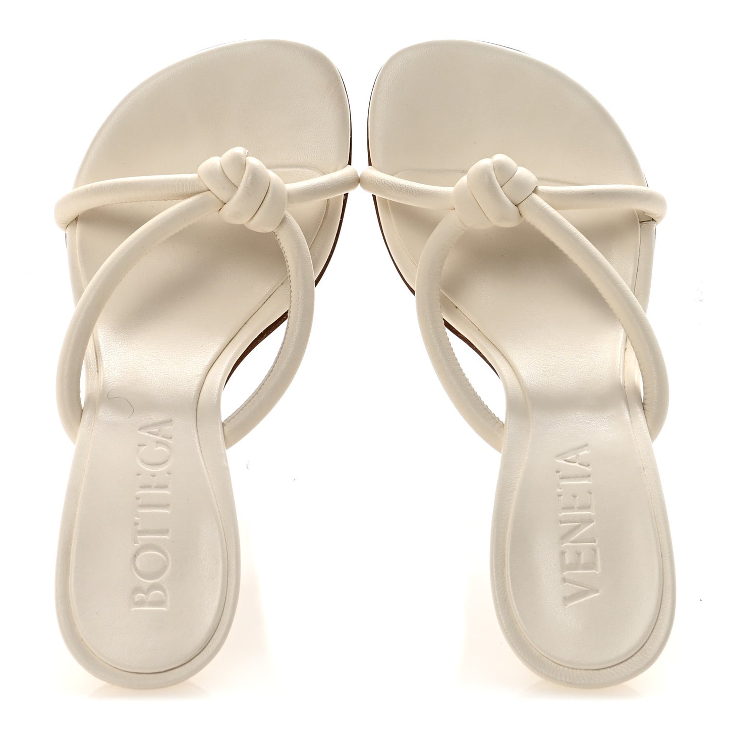 Lambskin Blink Knot Mule Sandals 35.5 White