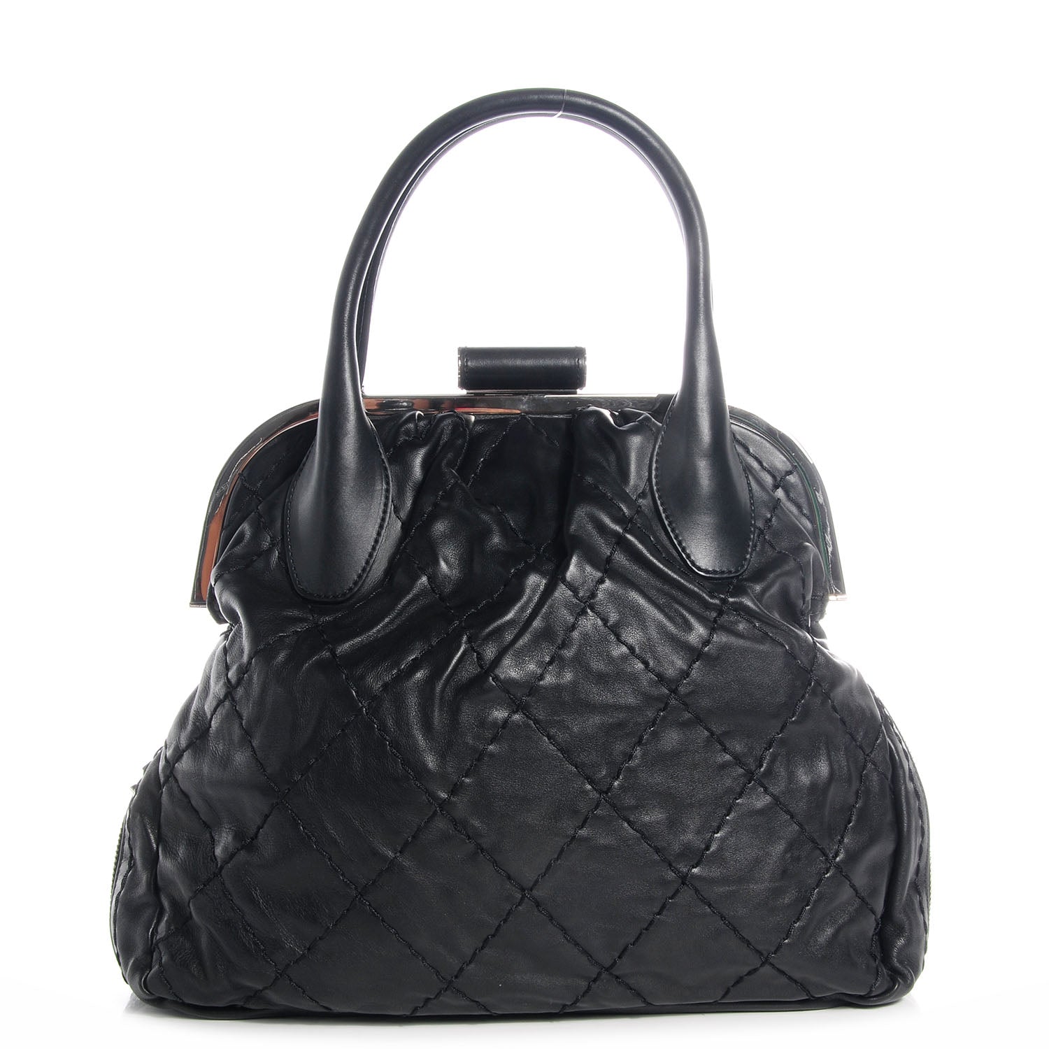 Chanel Calfskin Expandable Stitched Frame Top Bag Black 1 of 7