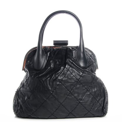 Chanel Calfskin Expandable Stitched Frame Top Bag Black 1 of 7