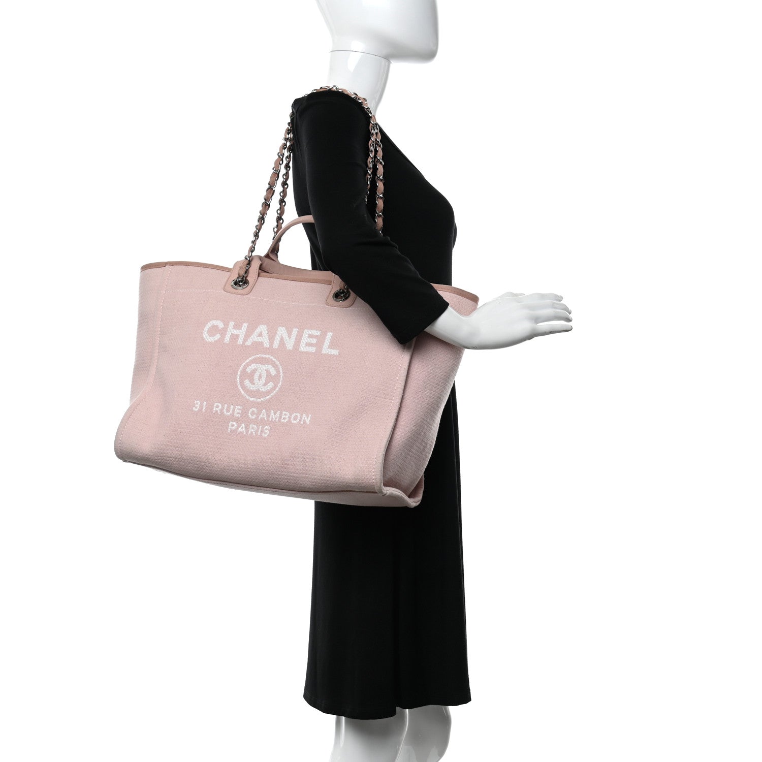Chanel Canvas Medium Deauville Tote Light Pink 2 of 10