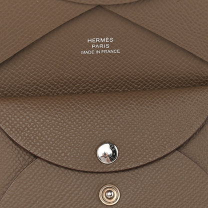 Hermes Epsom Calvi Duo Card Case Etoupe 5 of 8
