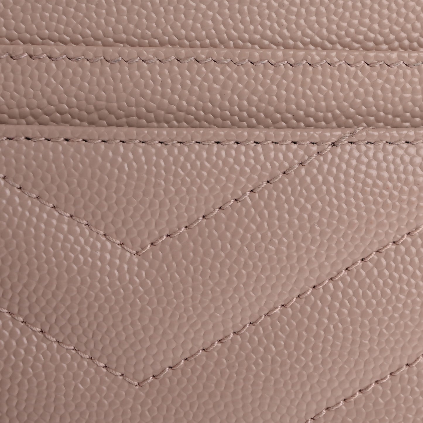 Grain De Poudre Matelasse Chevron Monogram Credit Card Case Pale Pink