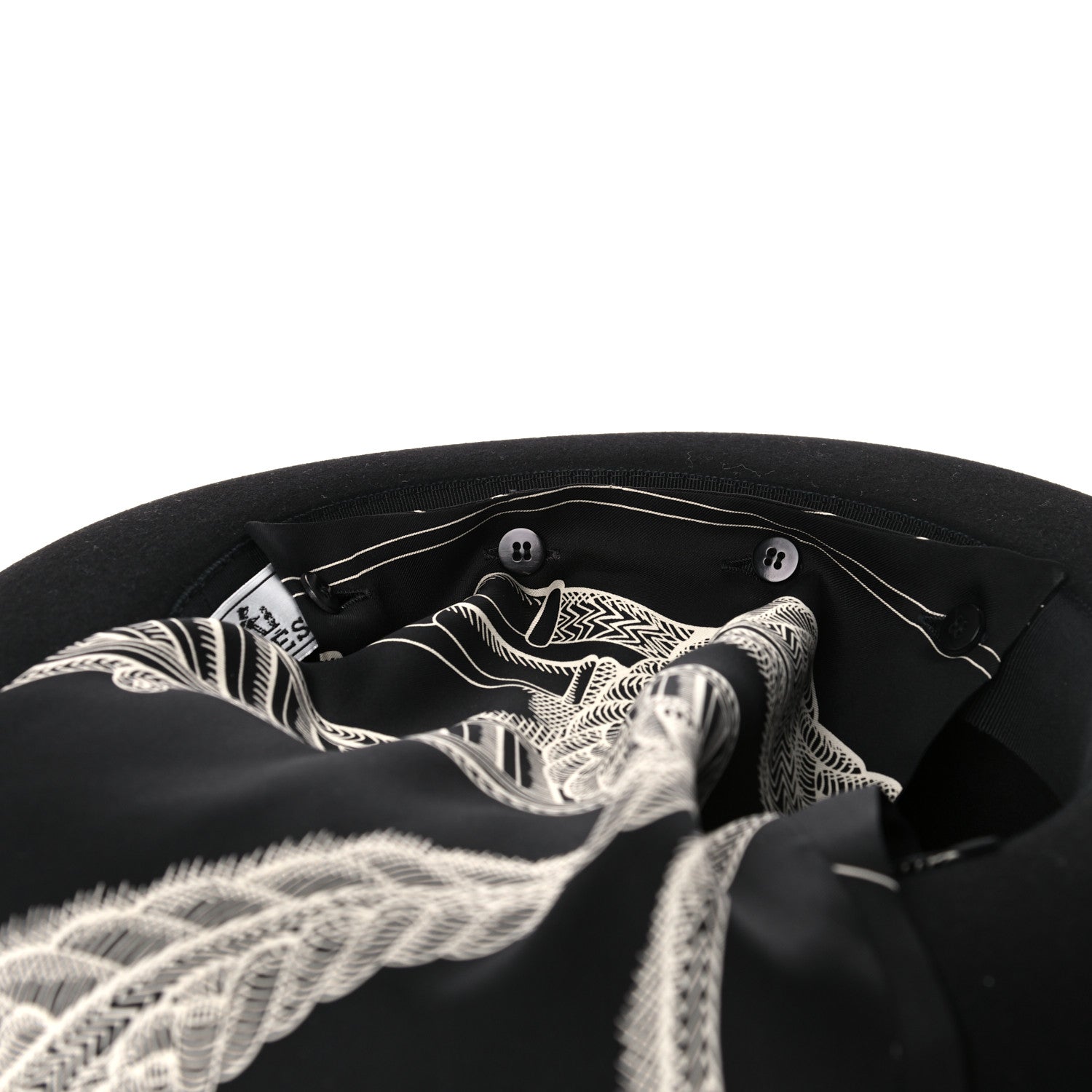 Hermes Feutre Silk Zouaves et Dragons Finesse Dahlia Hat Black 6 of 9