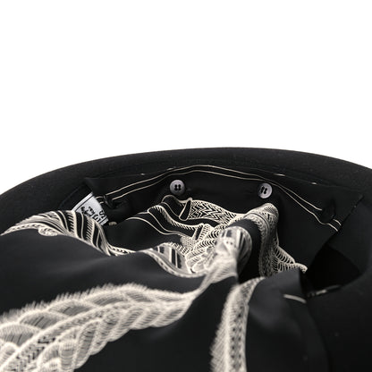 Hermes Feutre Silk Zouaves et Dragons Finesse Dahlia Hat Black 6 of 9
