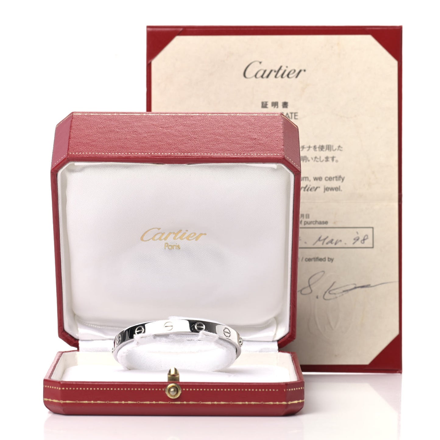 18K White Gold LOVE Bracelet 16