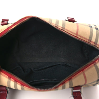 Burberry Haymarket Check Barrel Bag Brown 5 of 12