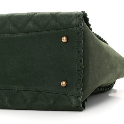 Chanel Calfskin Quilted Whipstich Shopping Tote Green 10 of 12