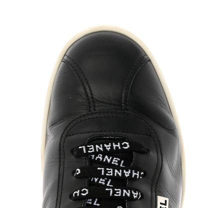 Chanel Calfskin CC Womens Sneakers 38.5 Black 10 of 13